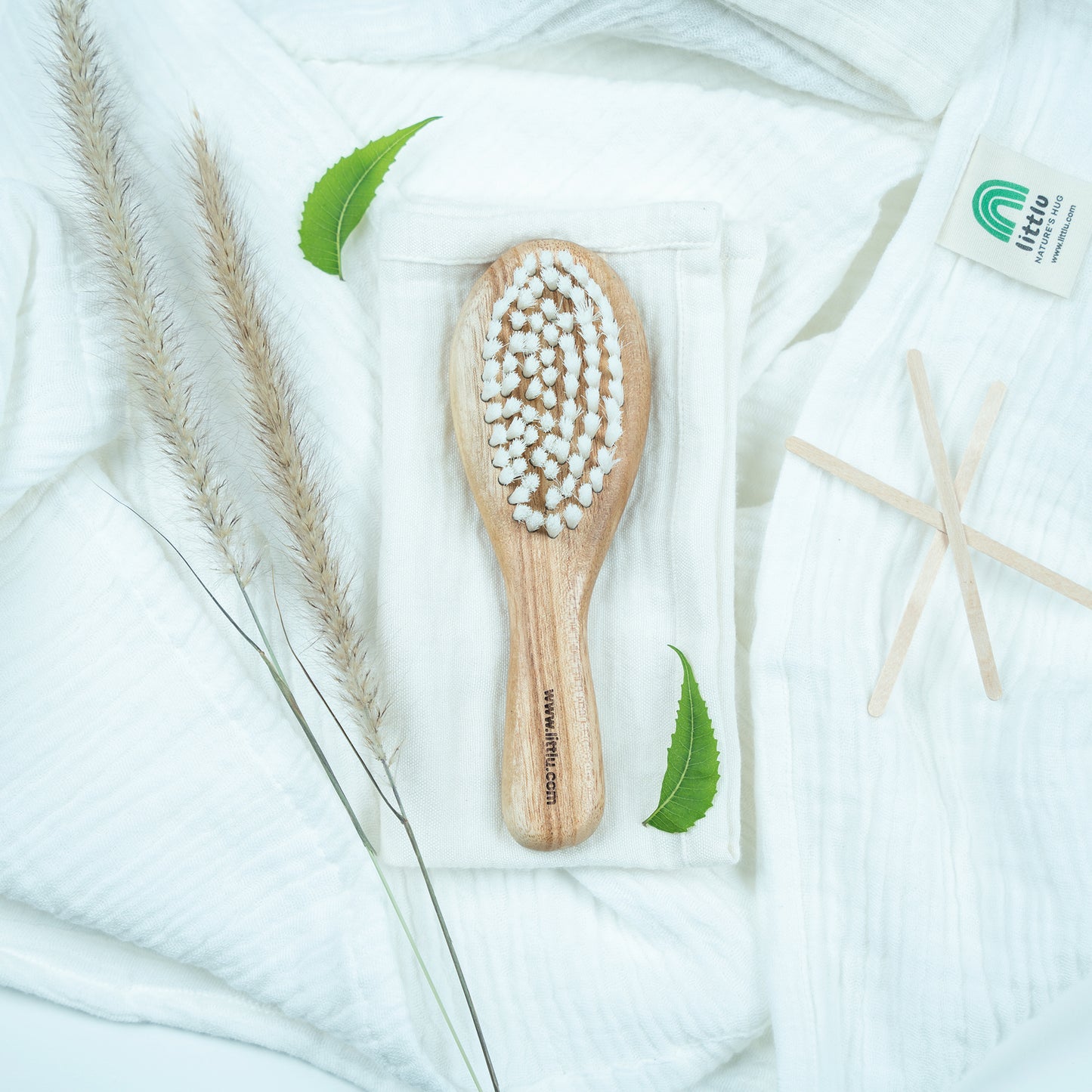 Wooden baby hairbrush