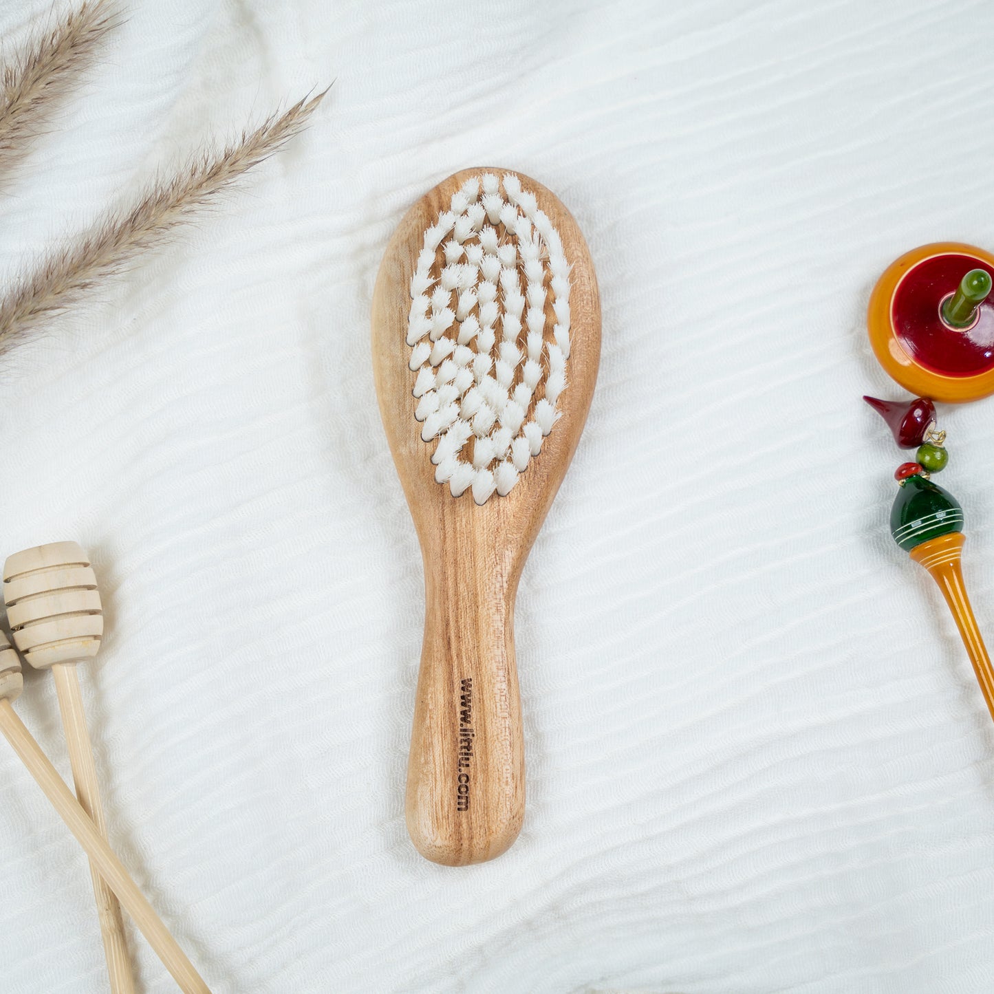 Wooden baby hairbrush